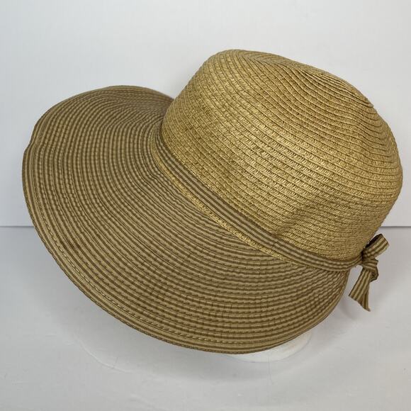 CAPPELLI Strawworld Women\'s Straw HAT with Striped Fabric Ribbon Detail BEIGE main image 14